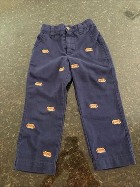 Navy Kids Embroidered Streetcars Chino Pants 2T